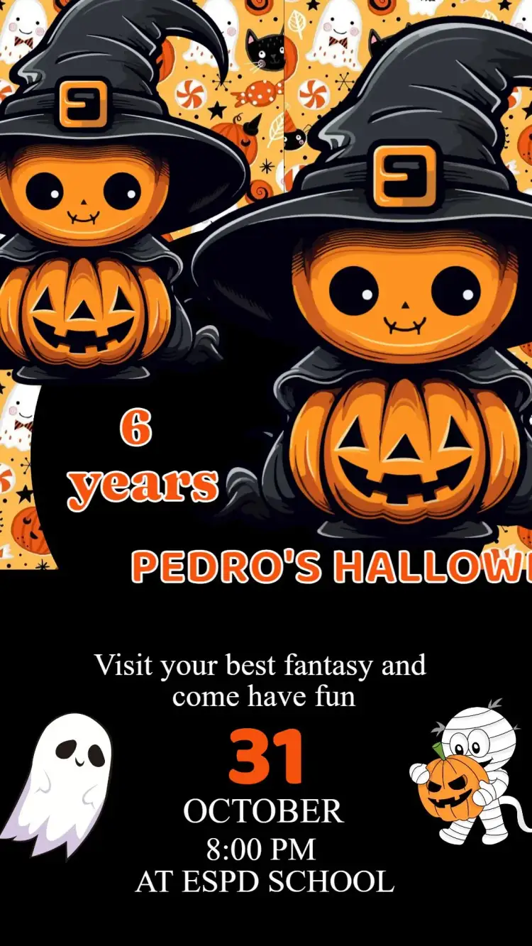 Invitation Halloween Birthday Invitation – Commemorative Dates theme dark colors, spooky graphic elements, gothic style, fun design, horror theme