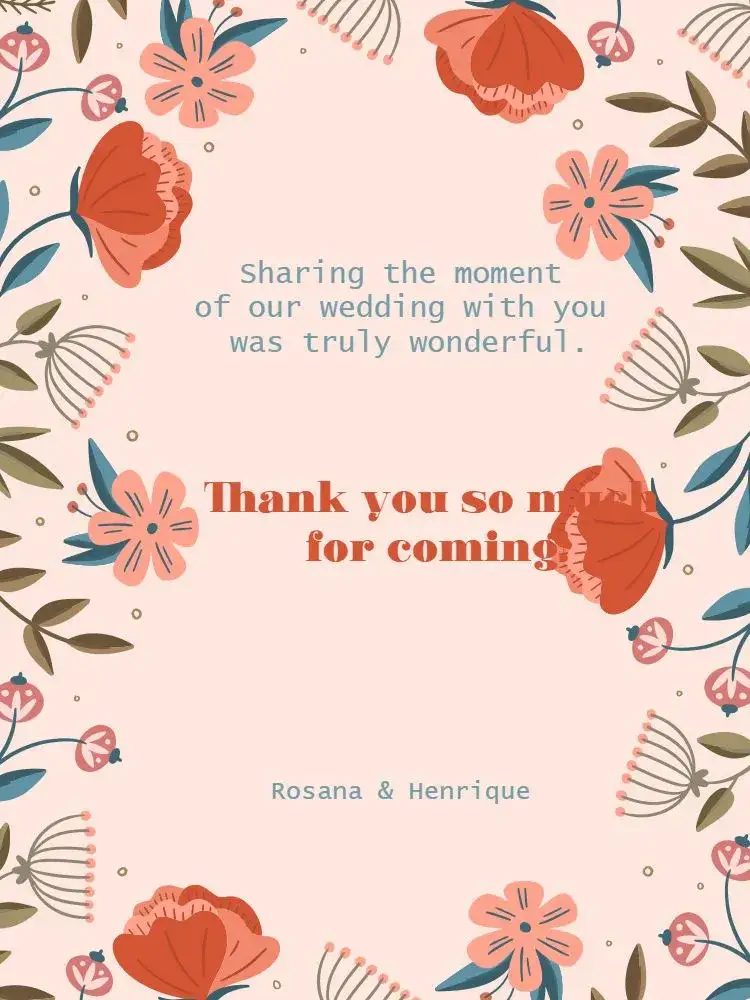 Invitation Delicate Pink Wedding Presence Thank You Card – Card theme delicate, floral, light pink, elegant, romantic, minimalist
