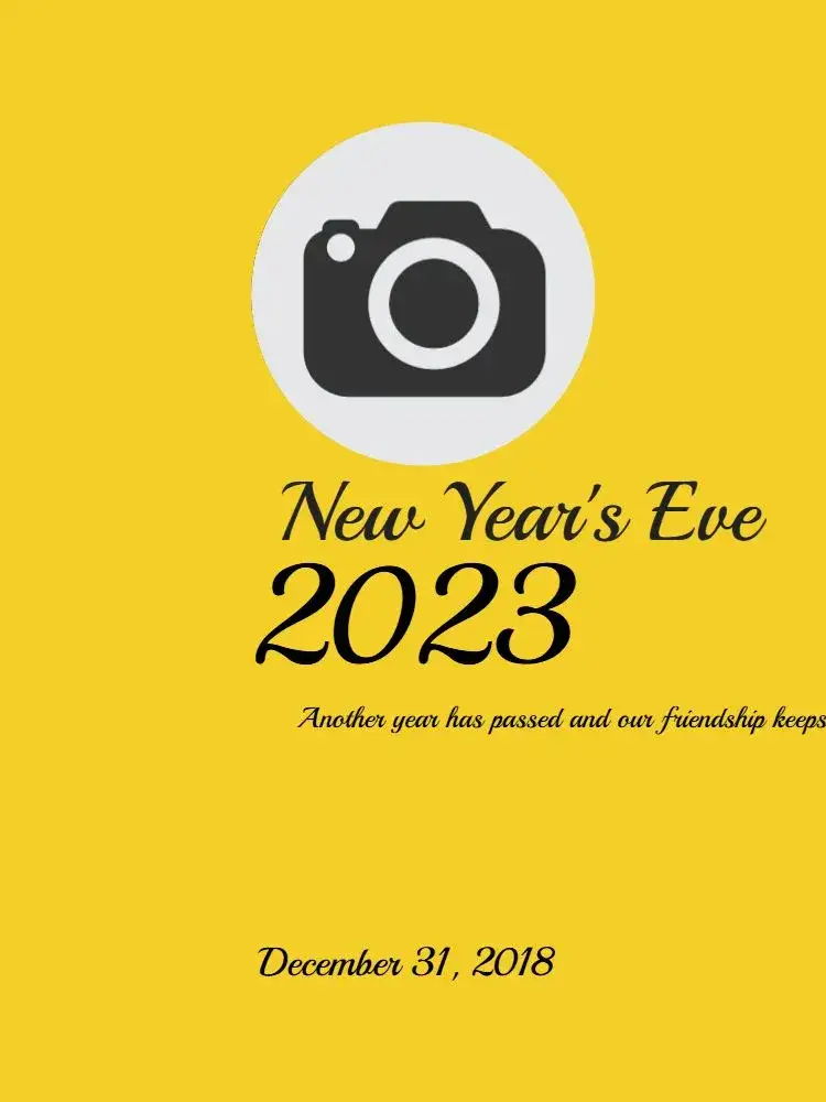 Invitation Golden New Year's Eve 2023 Photo – Kids' Birthday Party theme golden, elegant, festive, modern, sparkling