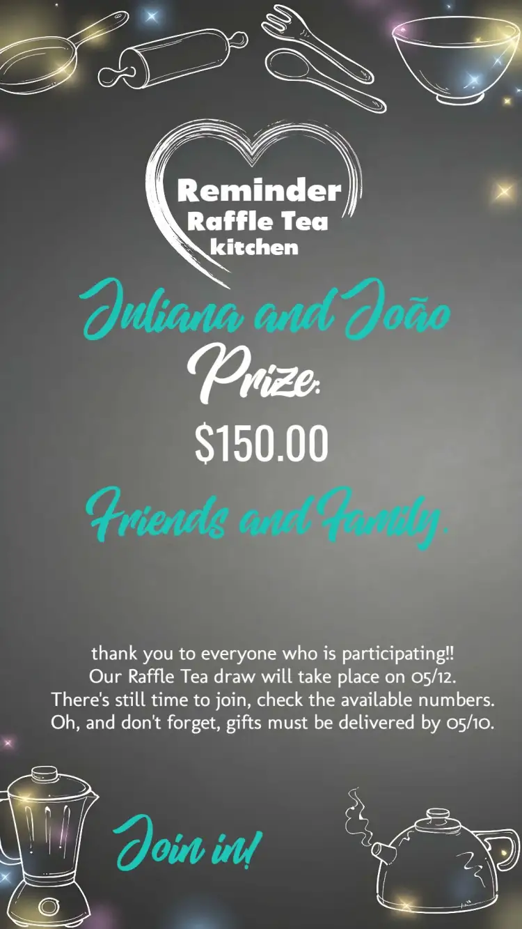 Invitation Lembrete Kitchen Raffle Tea Blackboard Orange Chalk Reminder – Bridal Shower theme chalkboard, vibrant orange, rustic style, earthy tones, cozy design, kitchen elements
