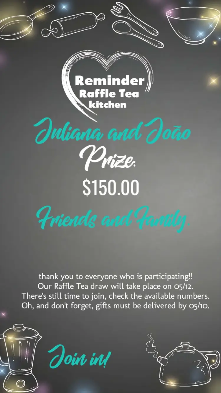 Lembrete Kitchen Raffle Tea Blackboard Orange Chalk Reminder invitation