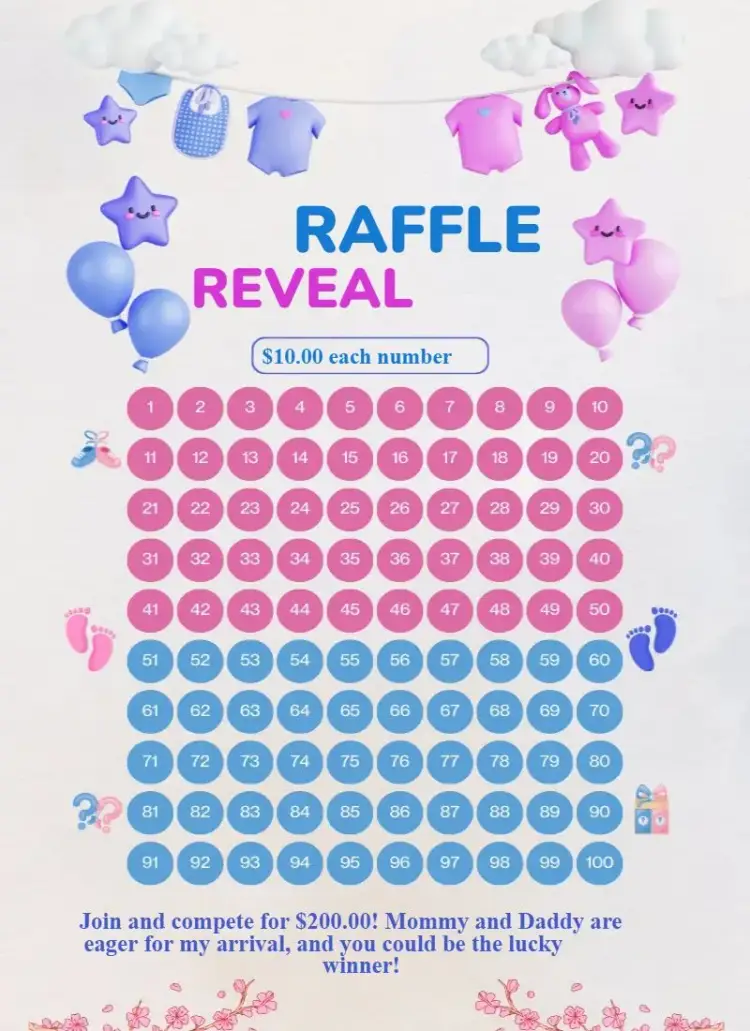 Raffle reveal invitation