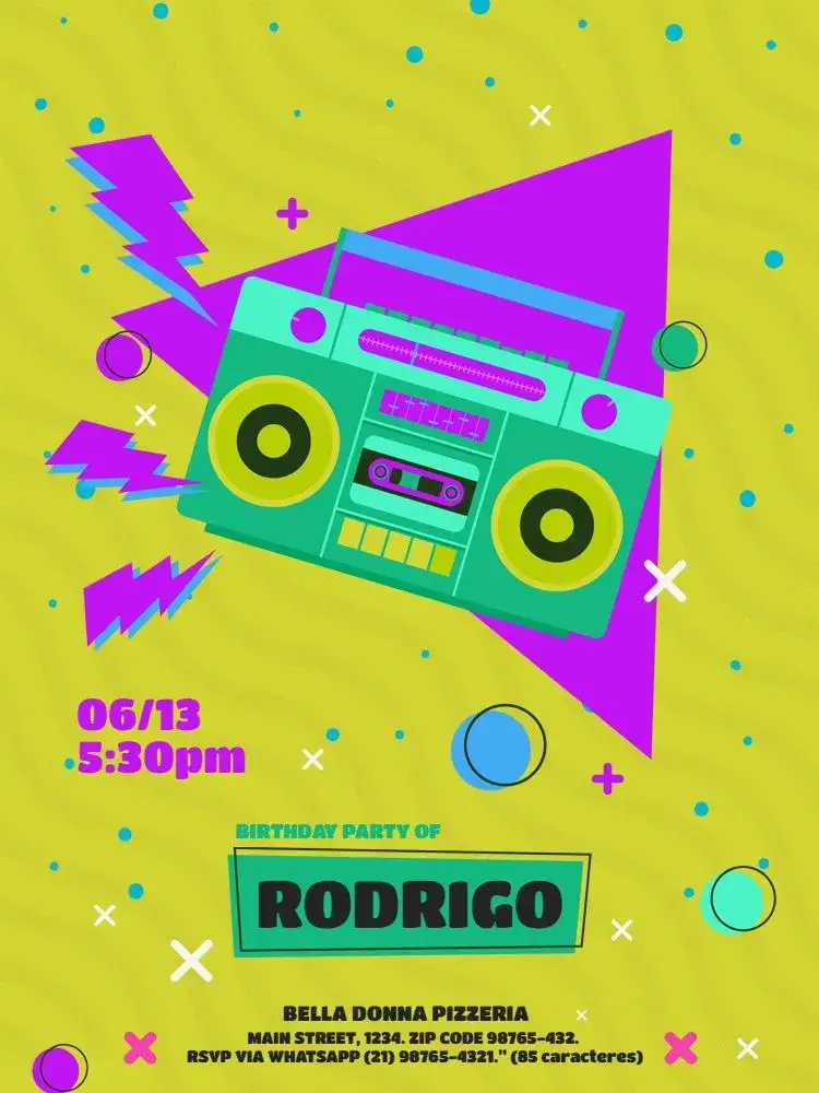 Male 80s Radio invitation