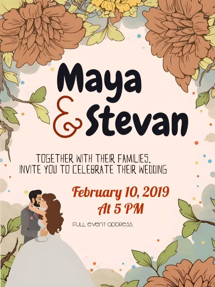 Invitation Floral Enchanted Wedding – Wedding theme floral, elegant, romantic, soft, modern, natural
