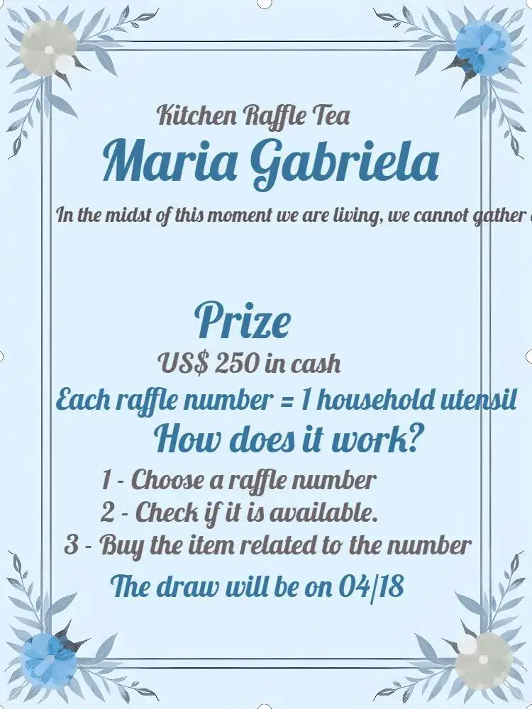 Invitation Bridal Shower Floral Tea – Gender Reveal theme floral, tiffany blue, gray, modernity, joy, elegance
