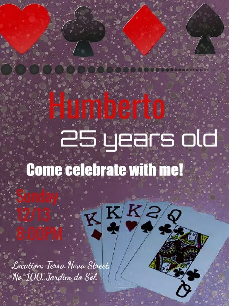 Invite Baralho Poker editable and customizable