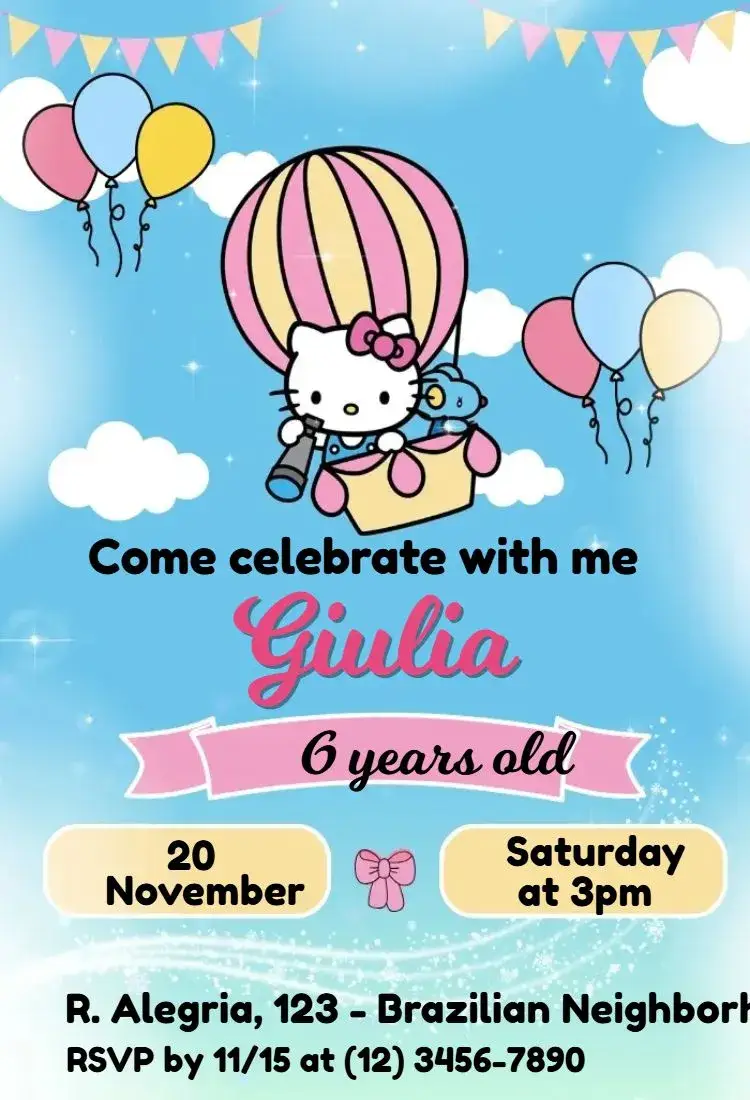 Hello Kitty invitation