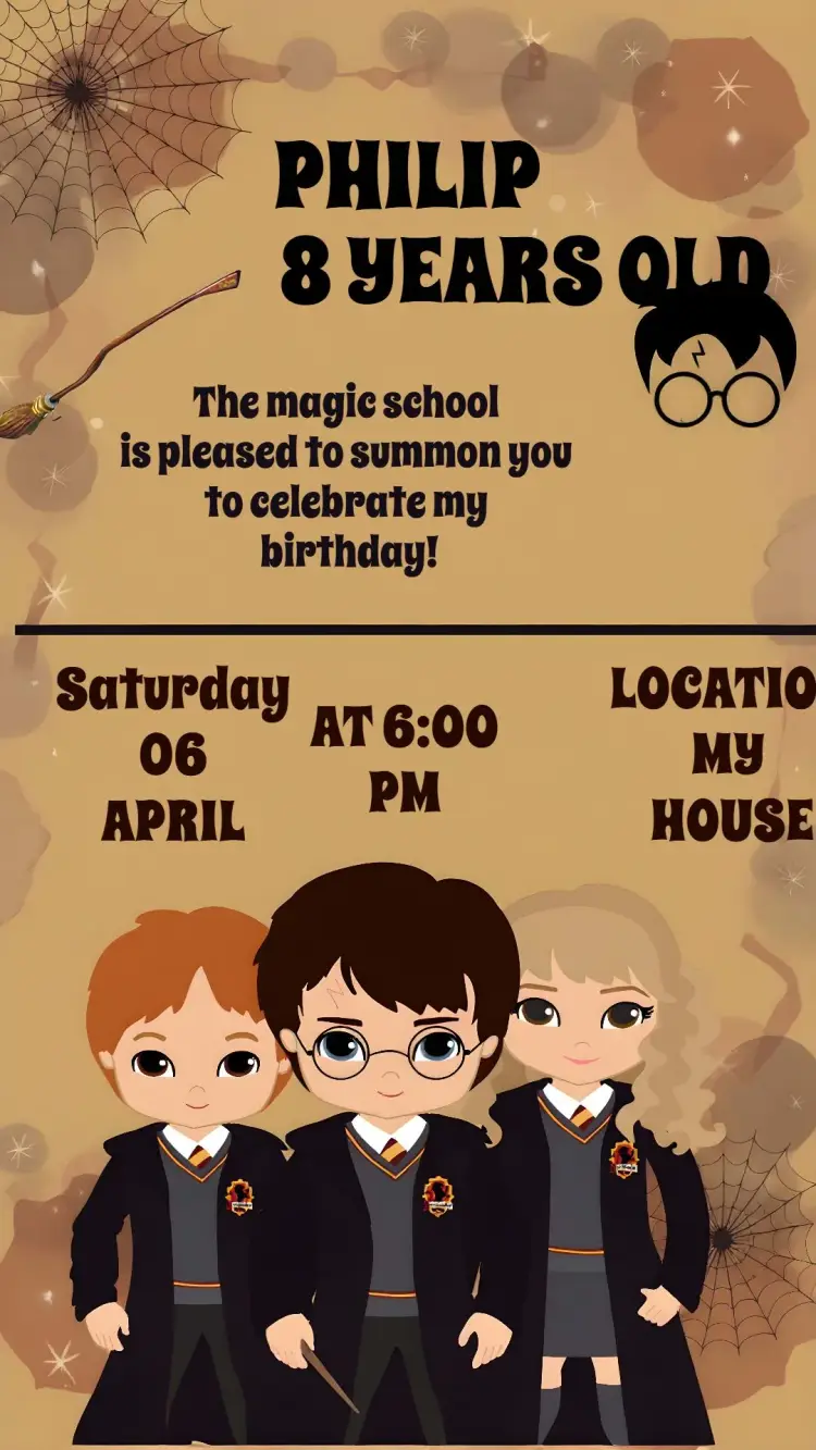 Harry Potter Hogwarts invitation