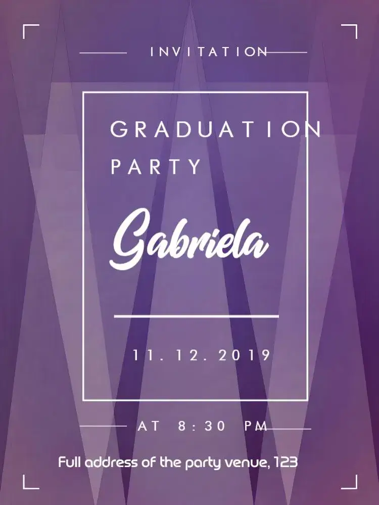 Invitation Purple Graduation – Graduation theme purple, pink, modern, elegant, vibrant, youthful