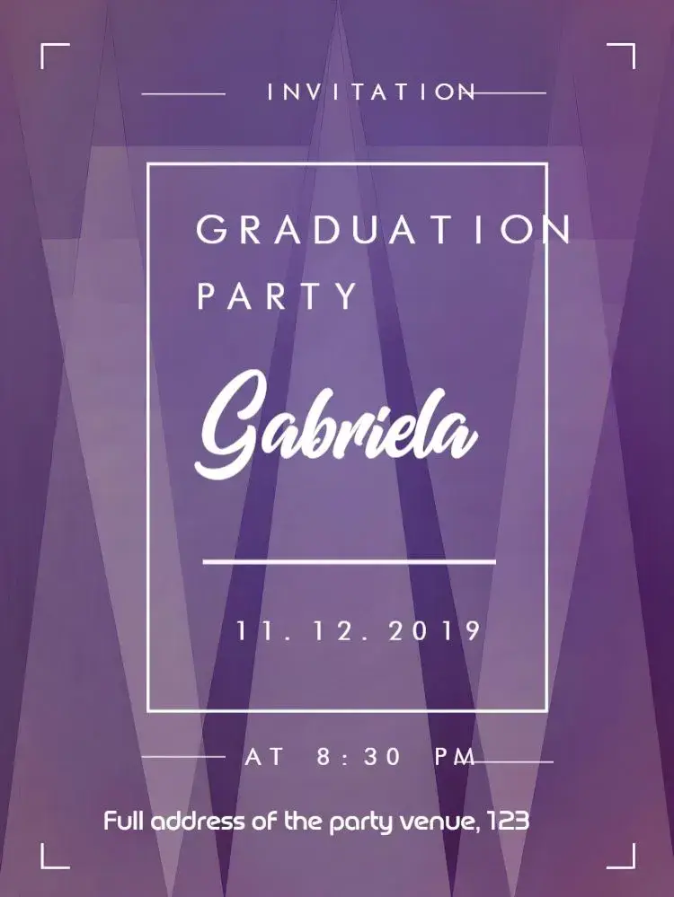 Purple Graduation invitation