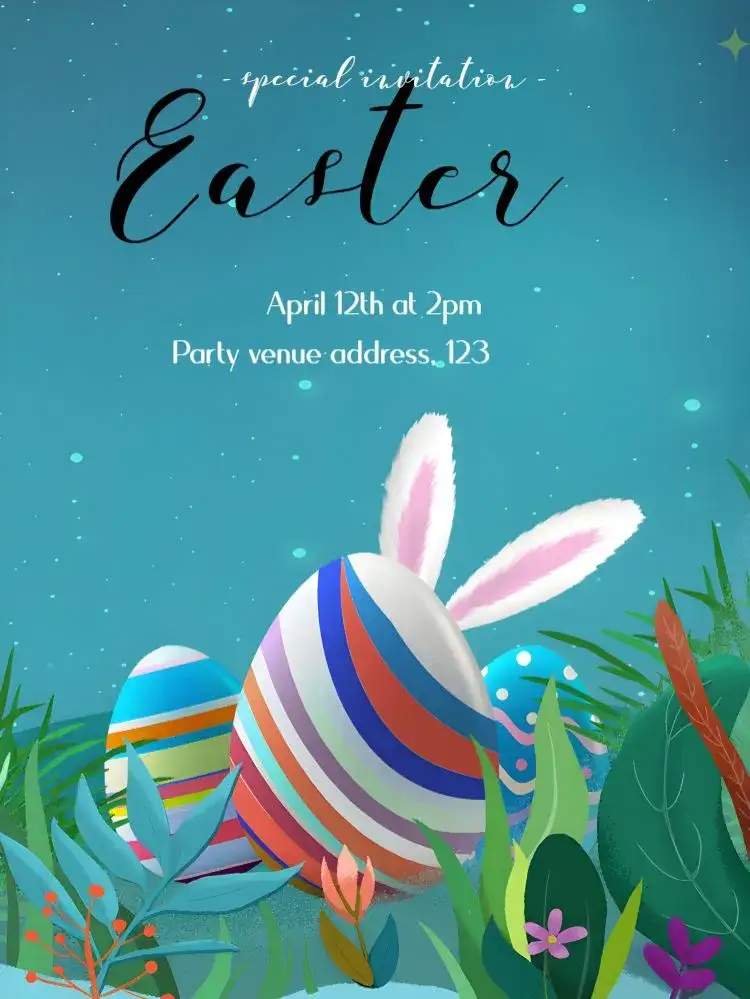 Invitation Easter Chocolate – Commemorative Dates theme brown, white, fun, family-friendly, colorful, Easter