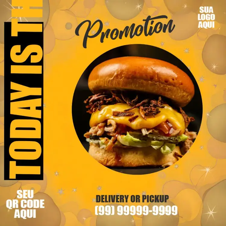 Invitation Hamburger Joint Burger – Most searched for theme modern, vibrant, culinary, minimalist, urban, fun