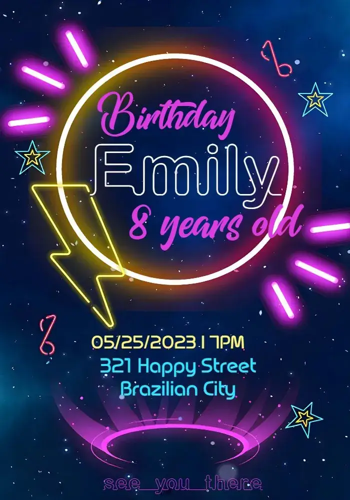 Colorful Neon invitation