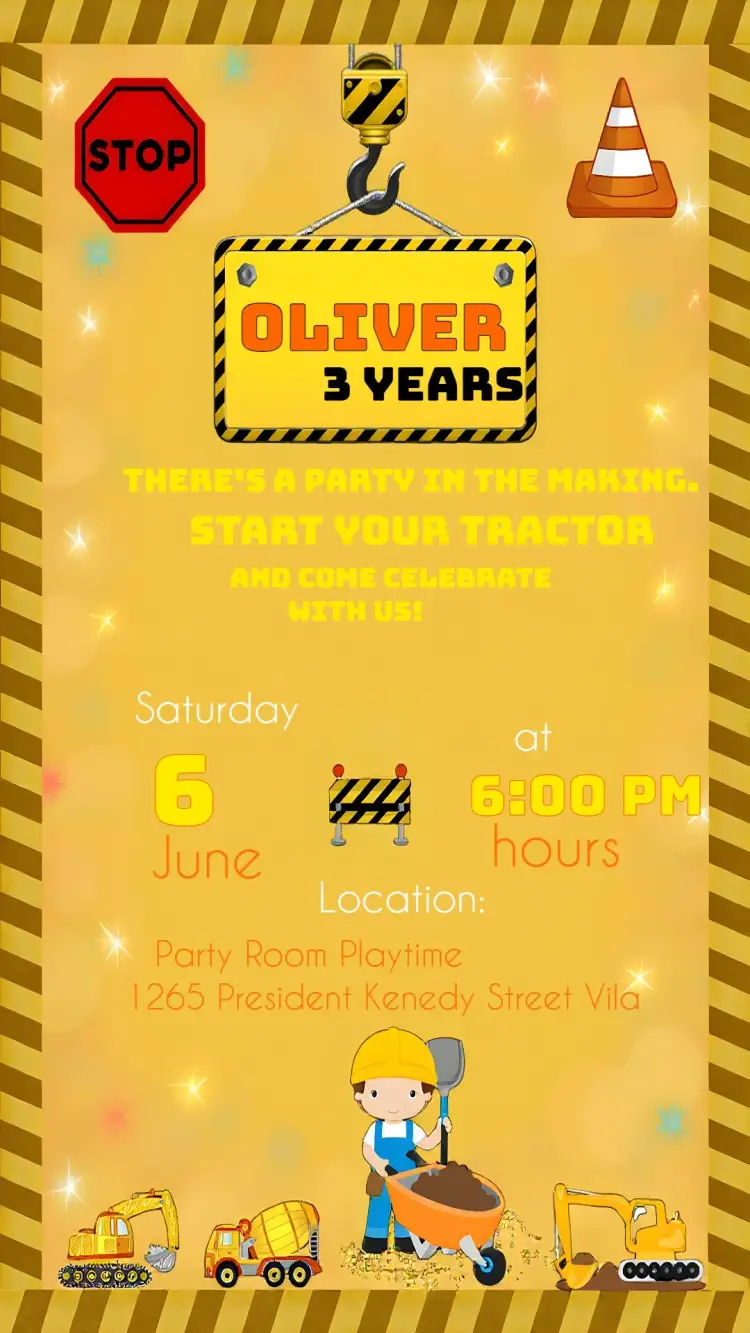 Tractor Construction invitation