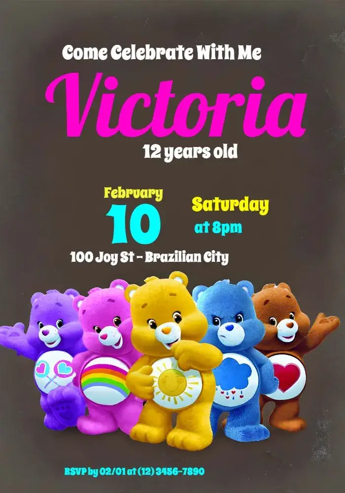 Care Bears Care Bears invitation