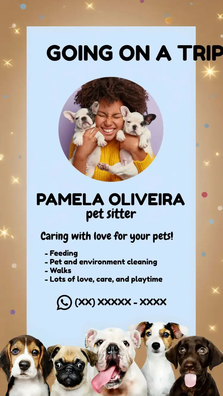 Pet Sitter Business Card Paw Prints invitation