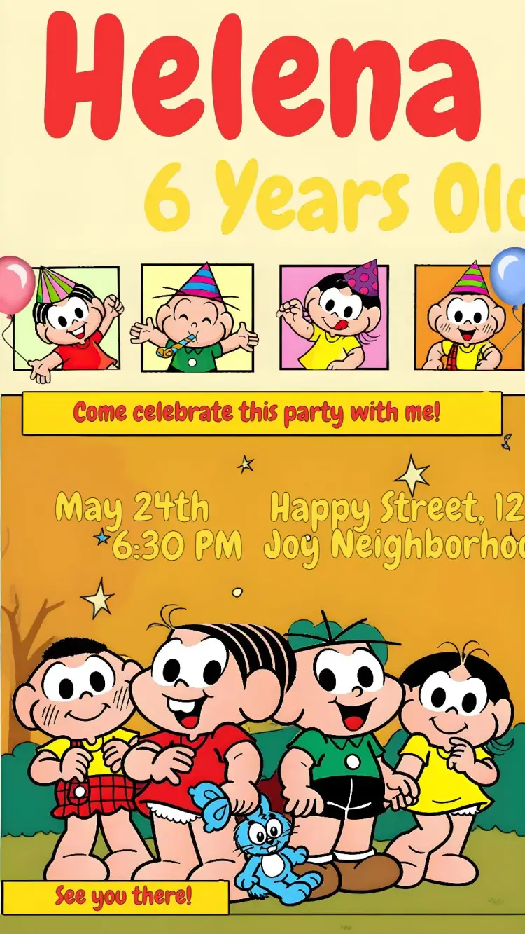 Turma Da Mônica Magali invitation
