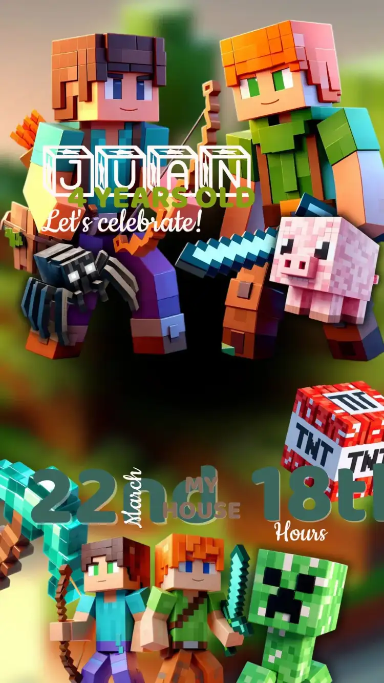 Minecraft Birthday Invitation