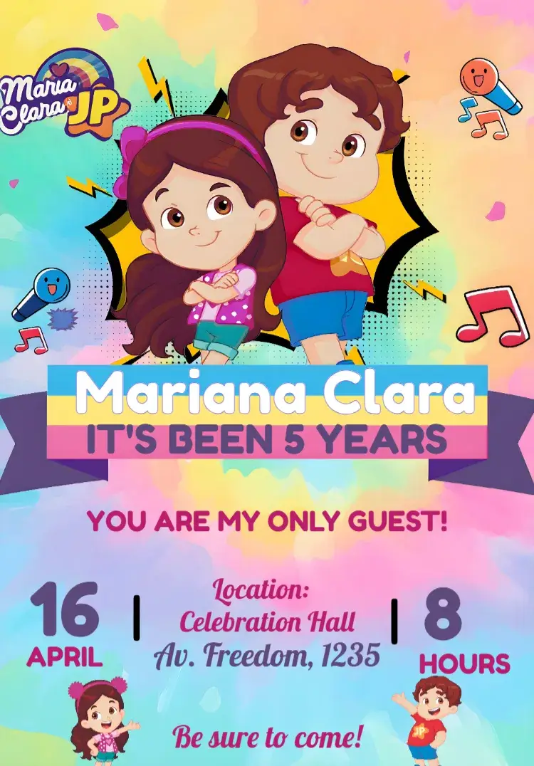 Maria Clara And Jp Colorful invitation