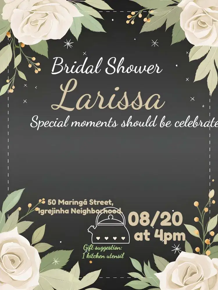 Invitation Floral Bridal Shower Tea – Bridal Shower theme floral, elegant, minimalist, modern, nude, vintage
