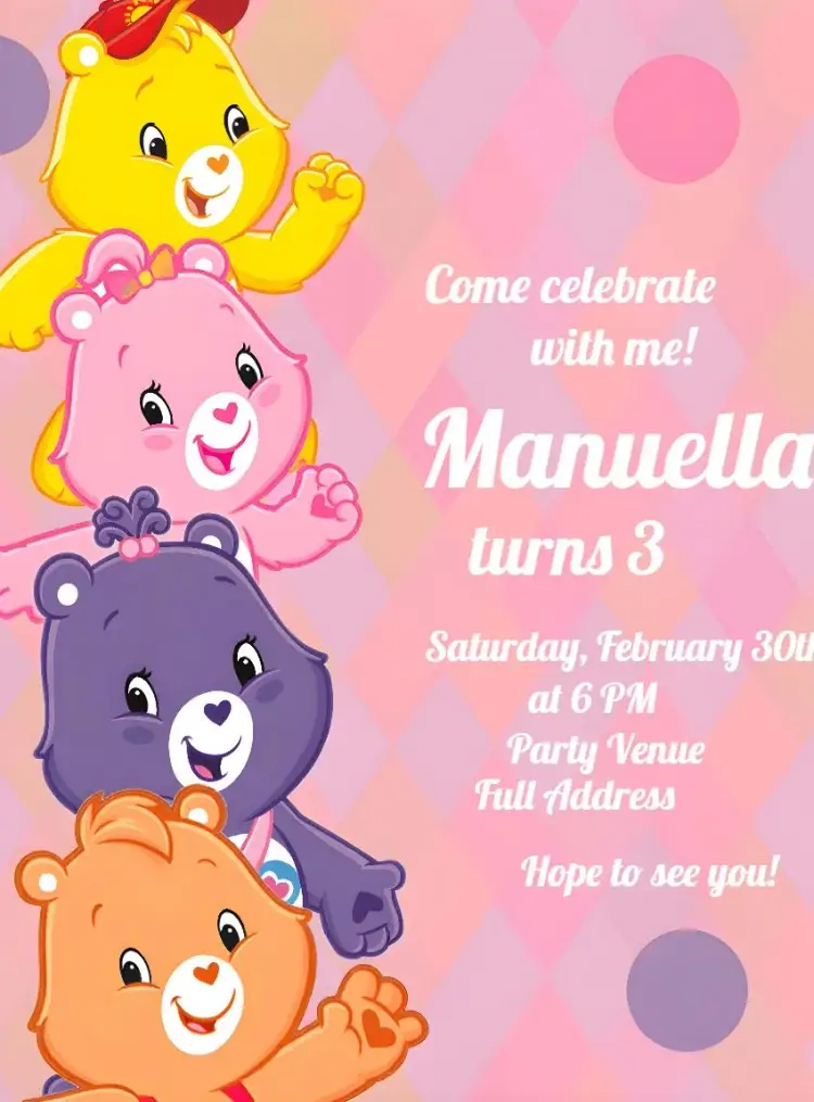 Care Bears invitation