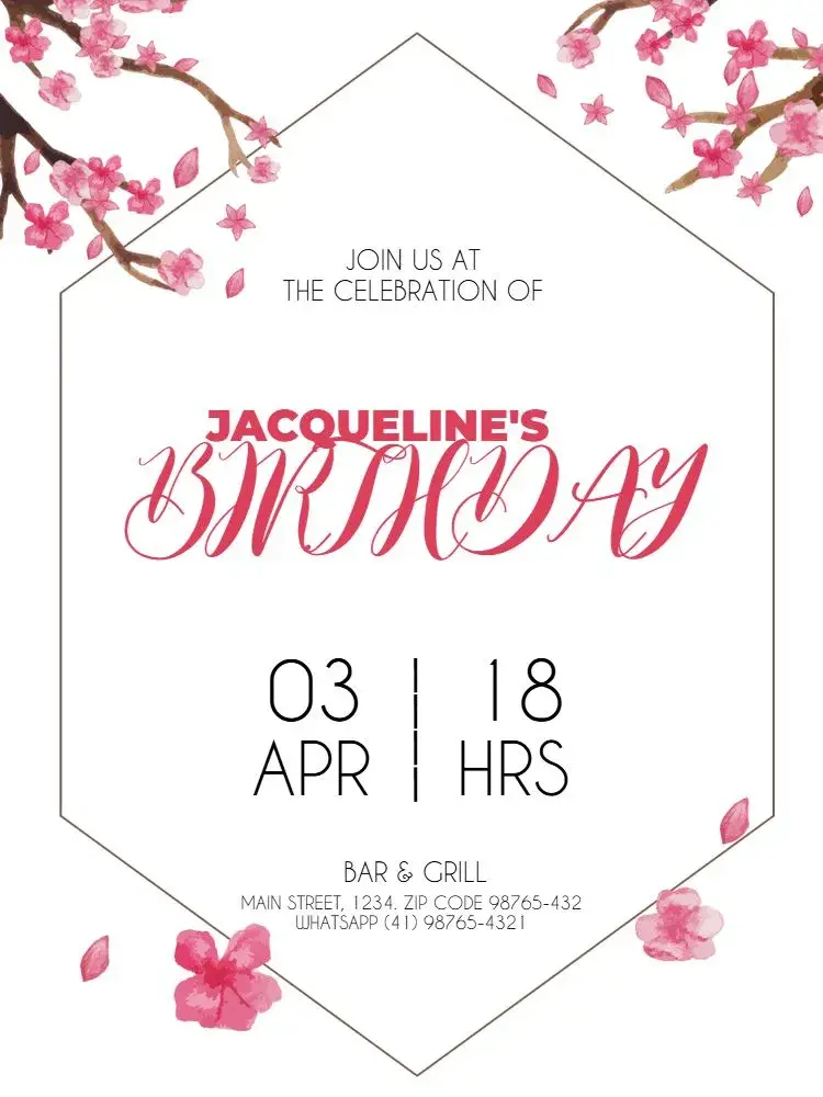Cherry Blossom Sakura Floral Celebration invitation