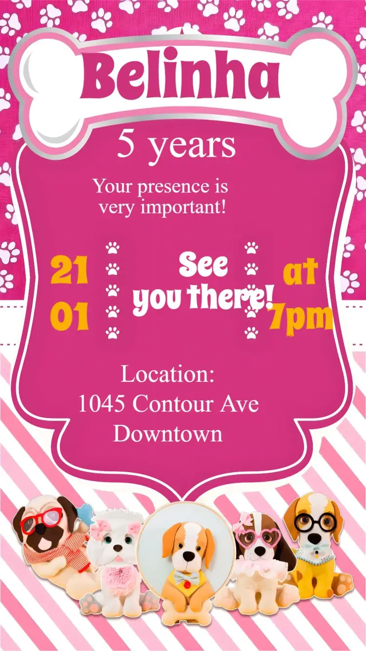 Invite Pet Dog editable and customizable
