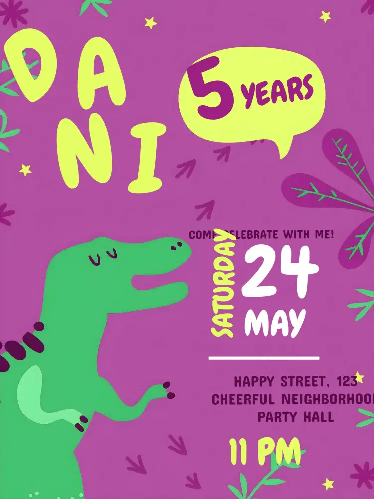 Dinosaur invitation