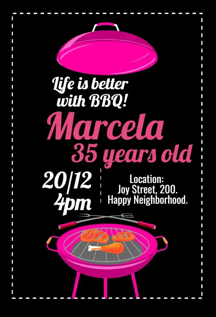 Invitation Pink Barbecue Birthday – Birthday theme pink, fun, modern, barbecue, feminine, celebration