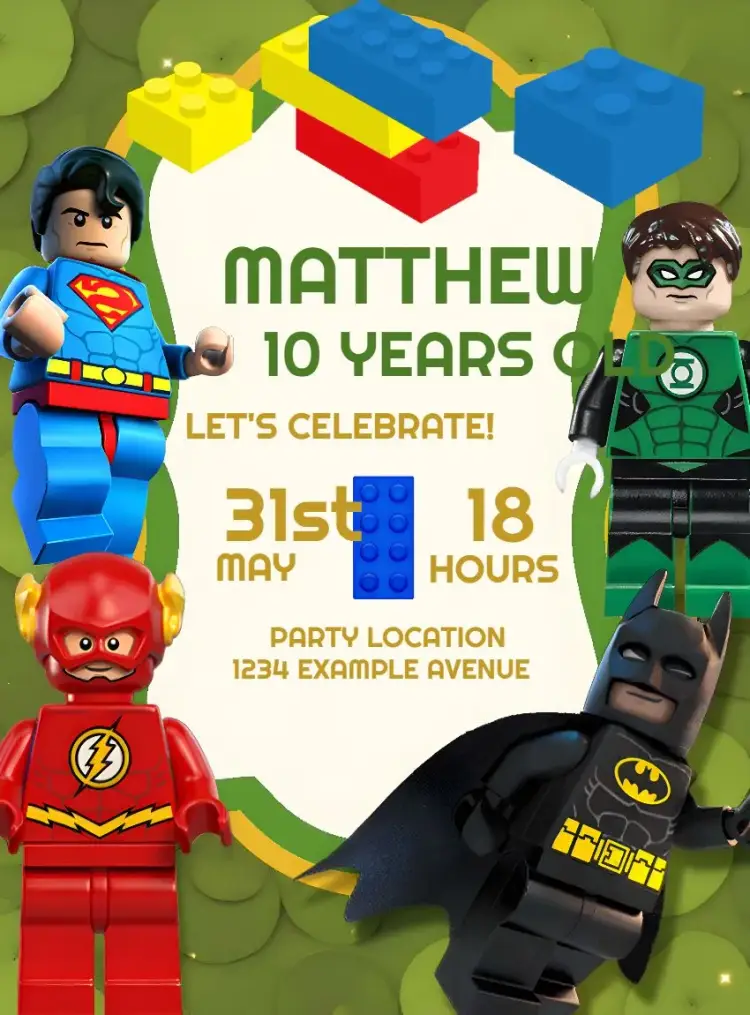 Lego Heroes Man invitation