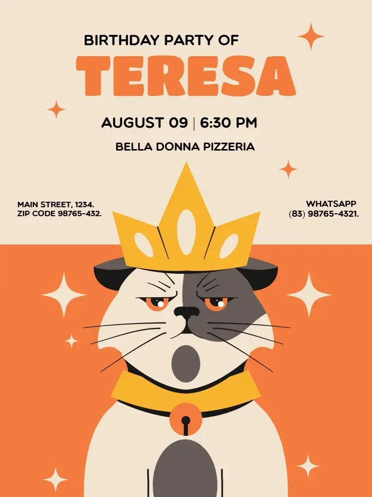 Funny Orange Cat invitation