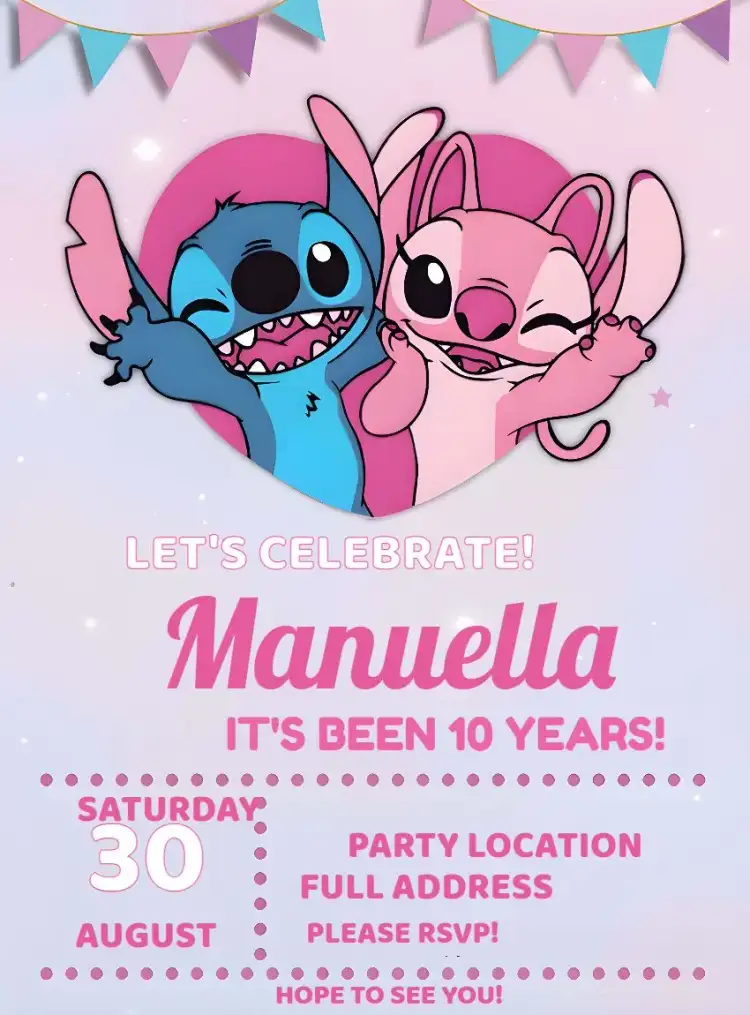 Stitch And Angel Pink
