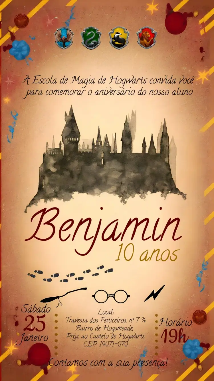 Harry Potter Hogwarts invitation