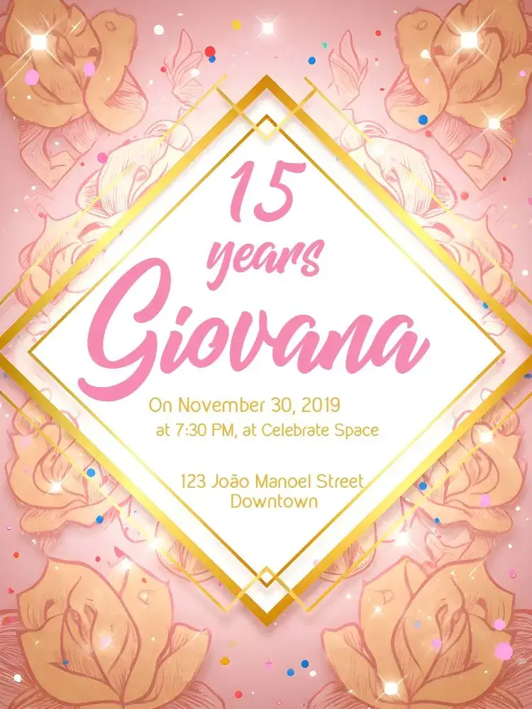 15th Classic Provencal Reign Birthday invitation