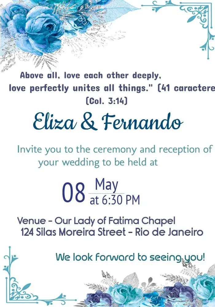 Floral Wedding Couple invitation