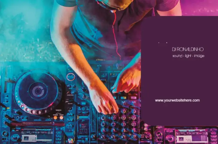 Invitation Business Card Front Online Sound System – Card theme vibrant, modern, electronic, colorful, dynamic, youthful
