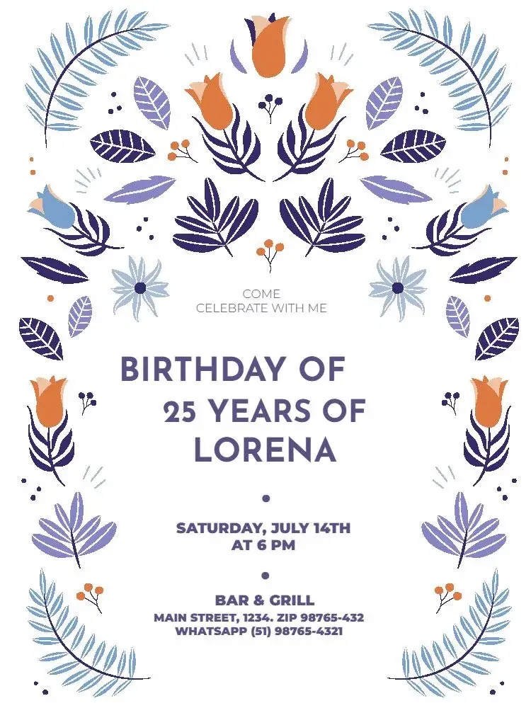 Light Delicate Floral Women's Adult invitation
