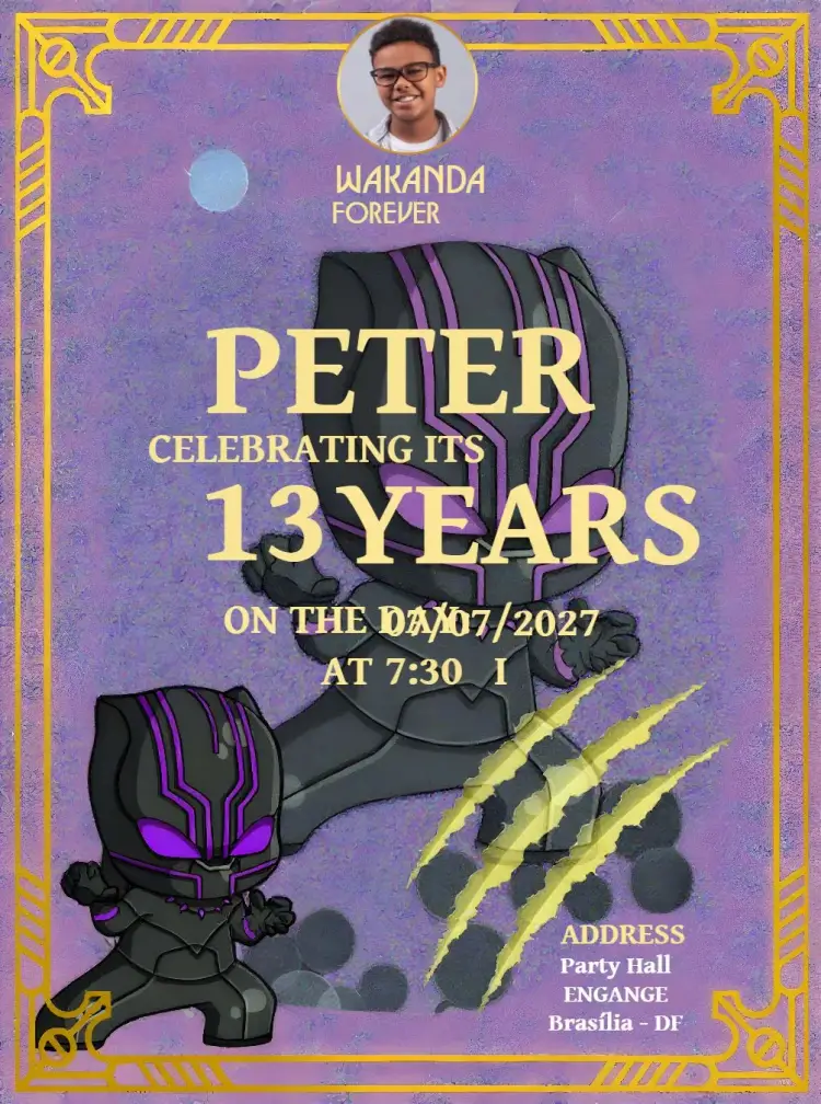 Wakanda Forever With White Photo invitation