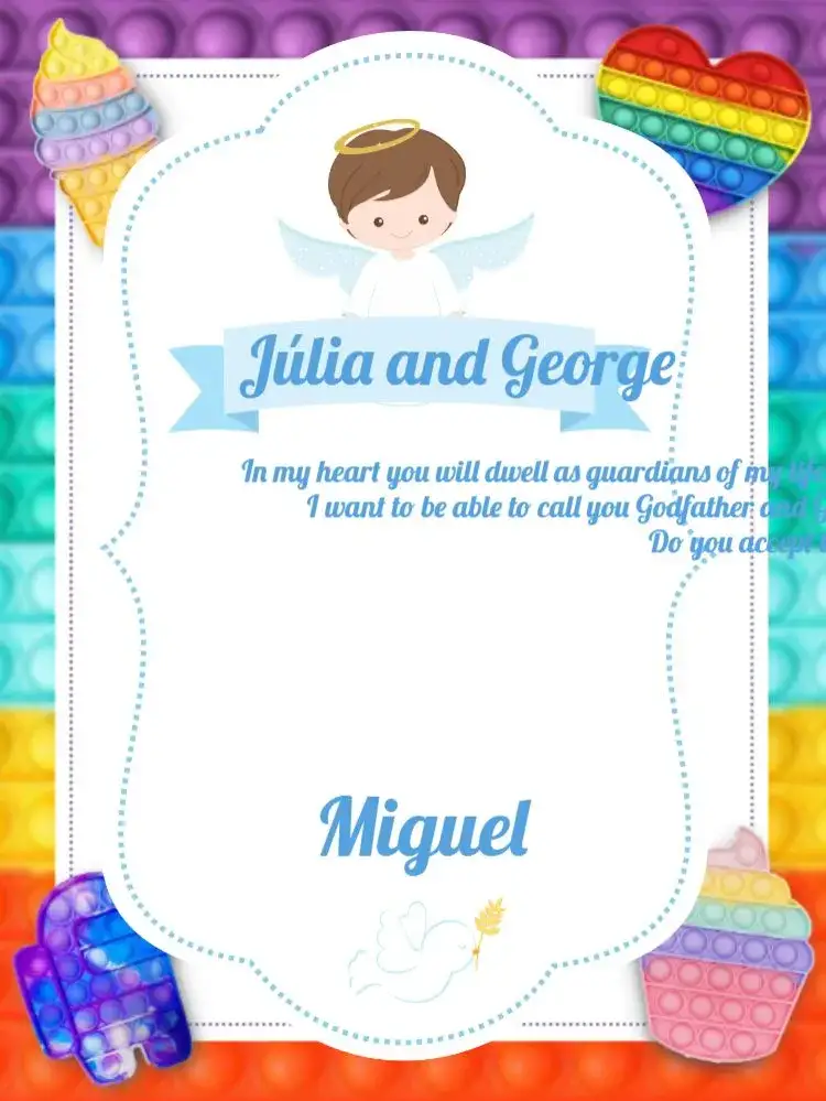 Invitation Godparents Baptism Little Boy Angel Baptism – Baptism theme little angel, delicate, light blue, minimalist, childlike