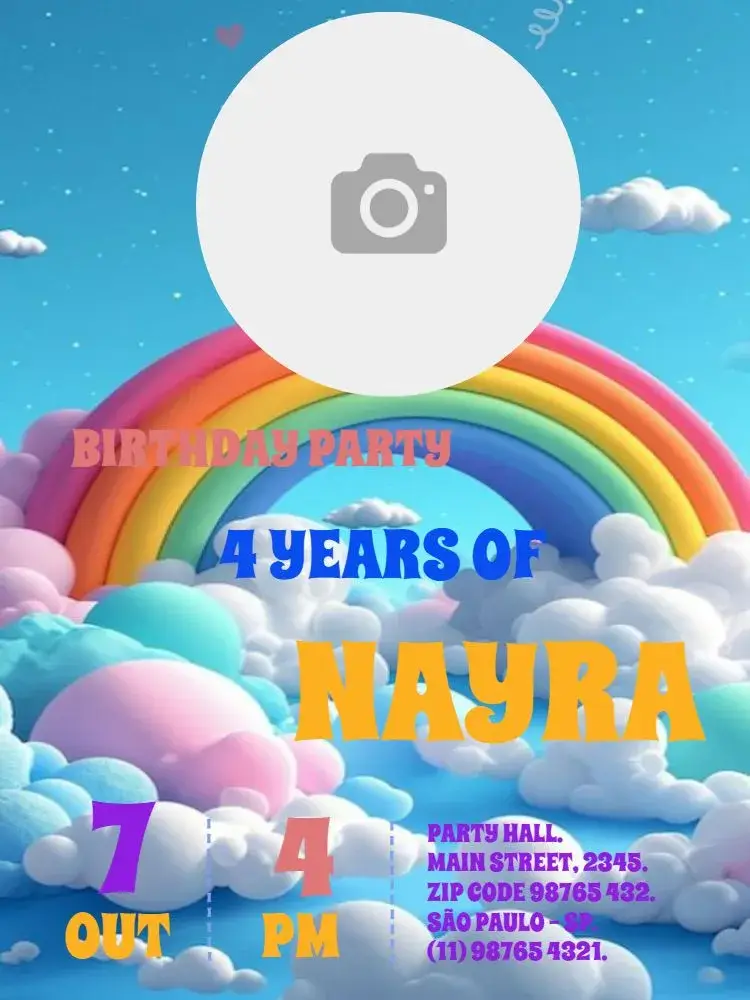 Rainbow Party To Edit Heart invitation