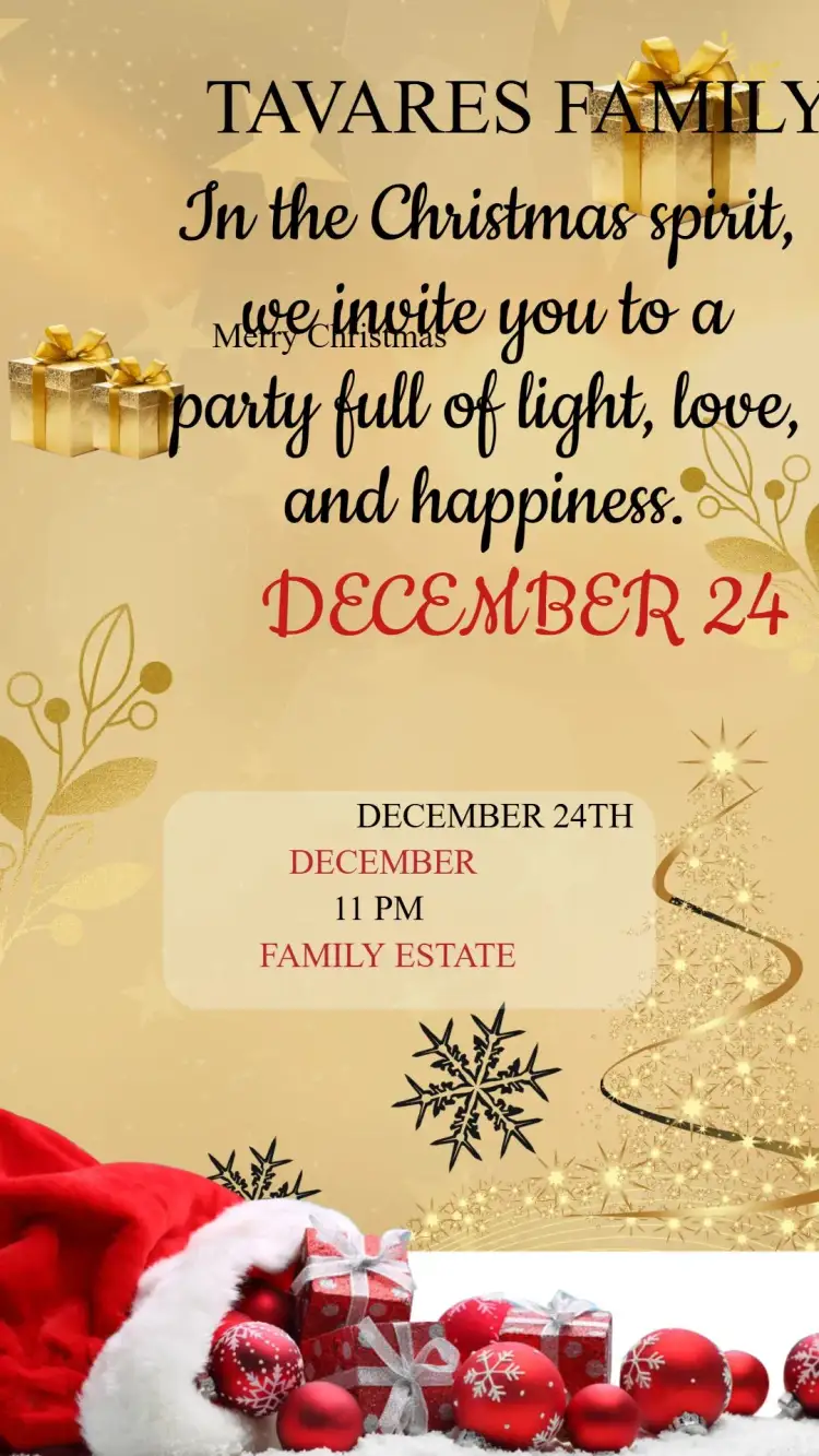 Invitation Christmas Party Birthday Invitation – Commemorative Dates theme festive, colorful, cheerful, classic, modern, magical