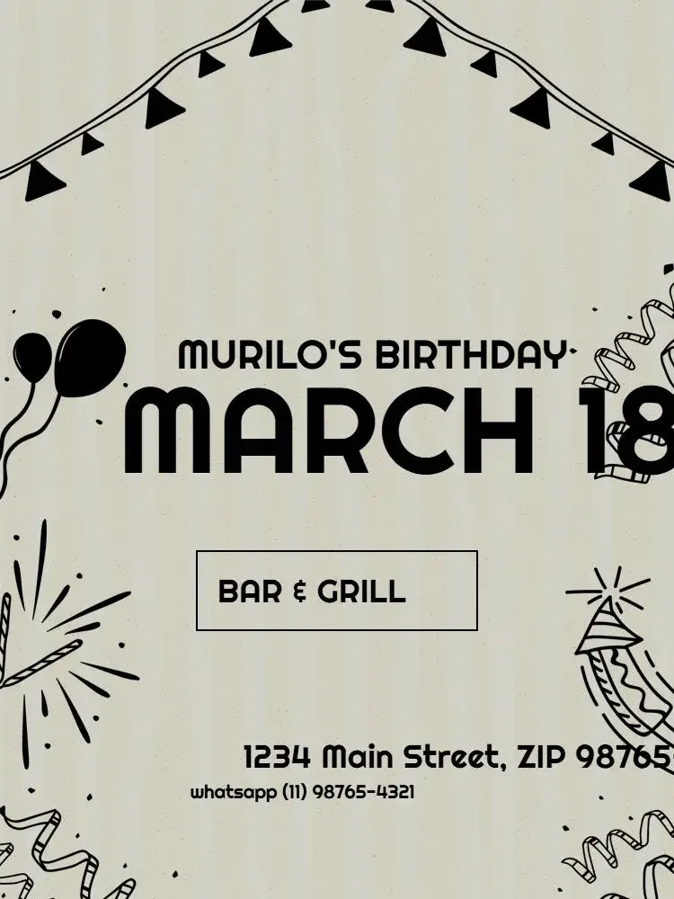 Black And Light Beige Male Adult invitation
