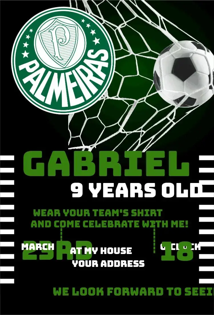 Invite Palmeiras 3 editable and customizable