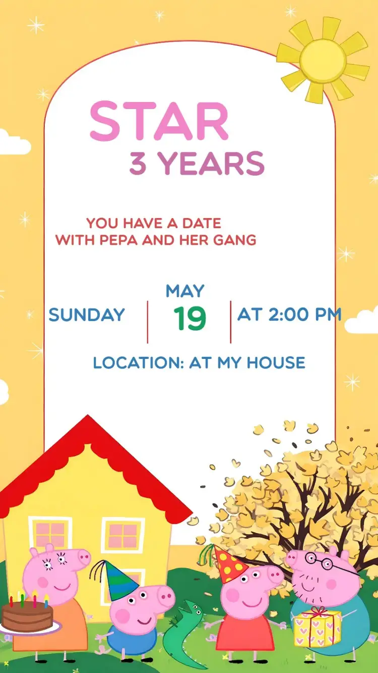 Pepa Pig invitation