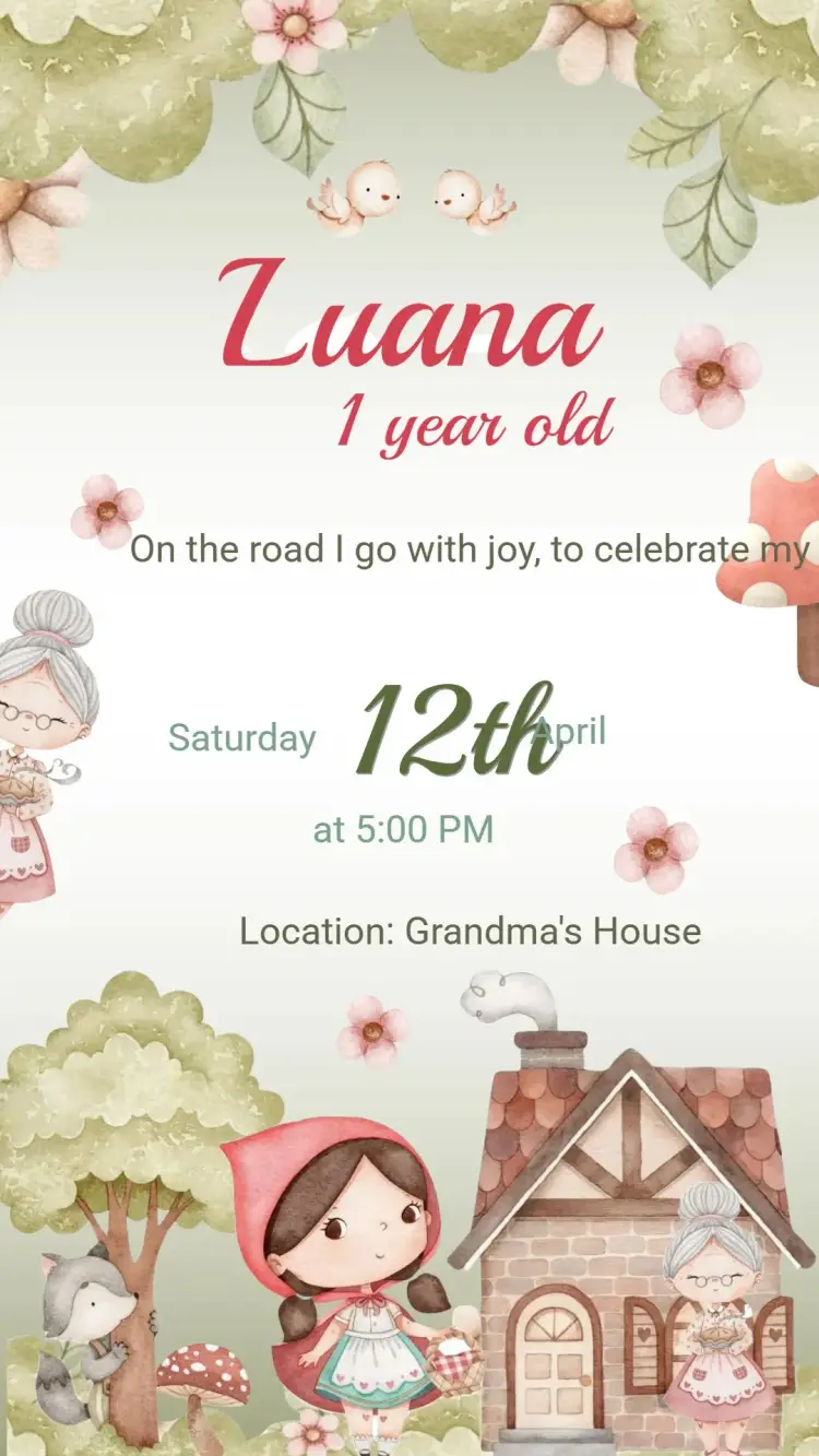 Little Red Riding Hood Birthday Invitation