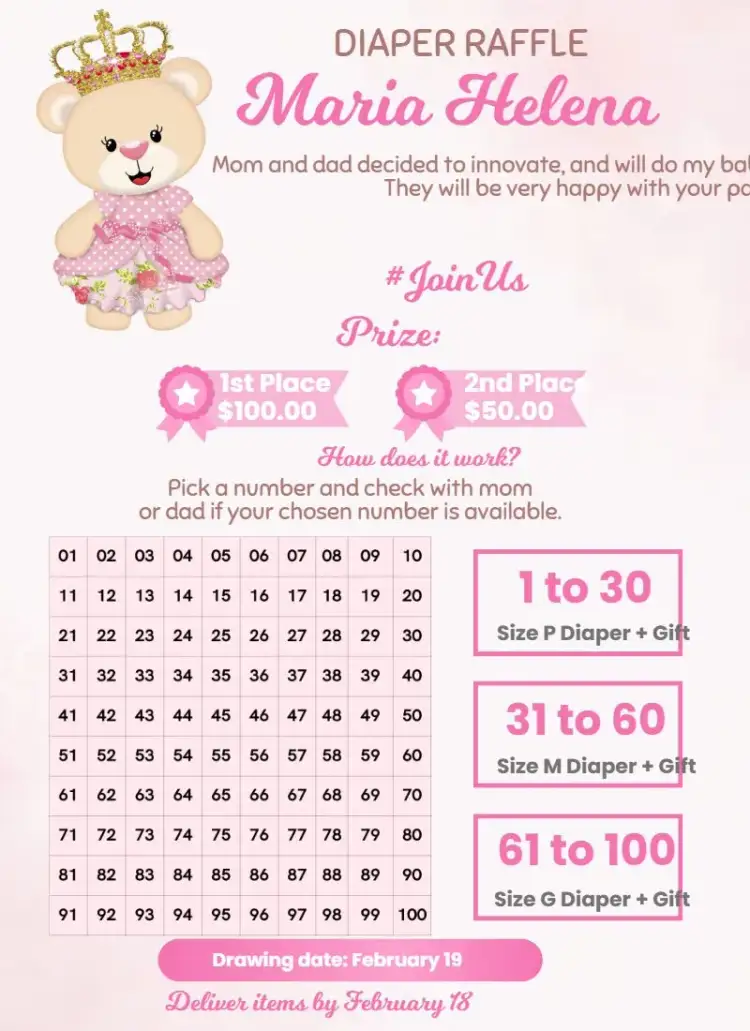 Invitation Royal Pink – Raffle Tea theme pink, nature, animals, delicate, charming