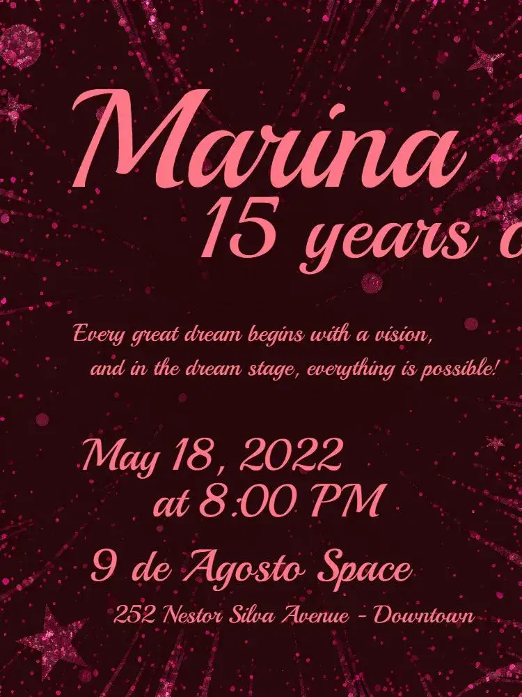 Invitation 15th Minimalist Birthday - Pink and Black – Sweet 15 theme minimalist, modern, elegant, pink, black, clean