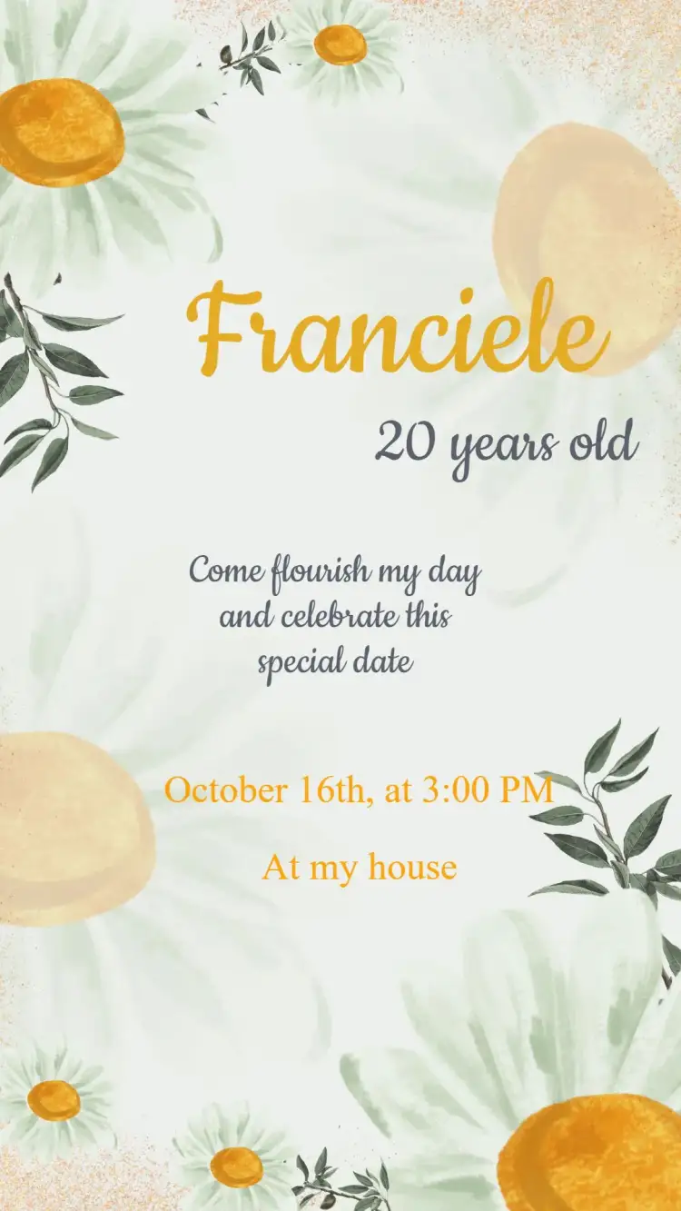 Invitation Garden Daisies Birthday Invitation – Birthday theme floral, modern, colorful, light, feminine, cheerful