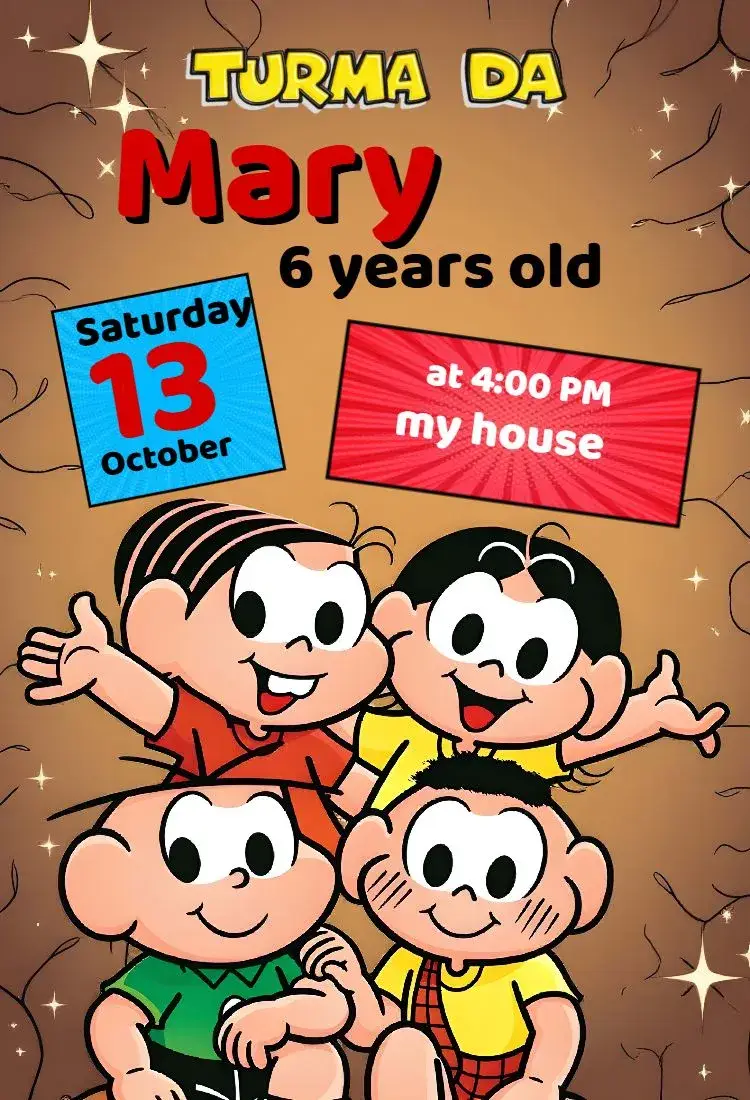Turma Da Mônica Comic Strips invitation