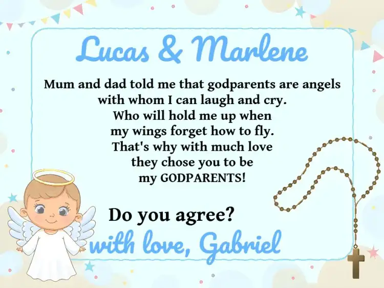 Godparents Of Baptism Little Angel Religion
